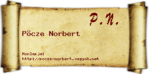 Pöcze Norbert névjegykártya