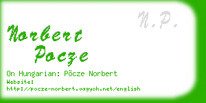norbert pocze business card