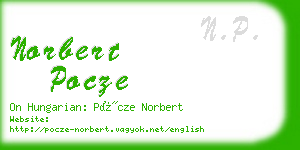 norbert pocze business card